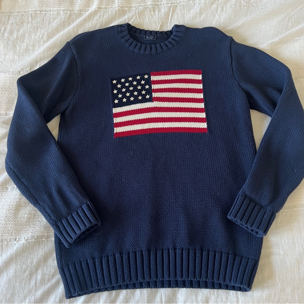 Brandy Melville American flag navy blue sweater